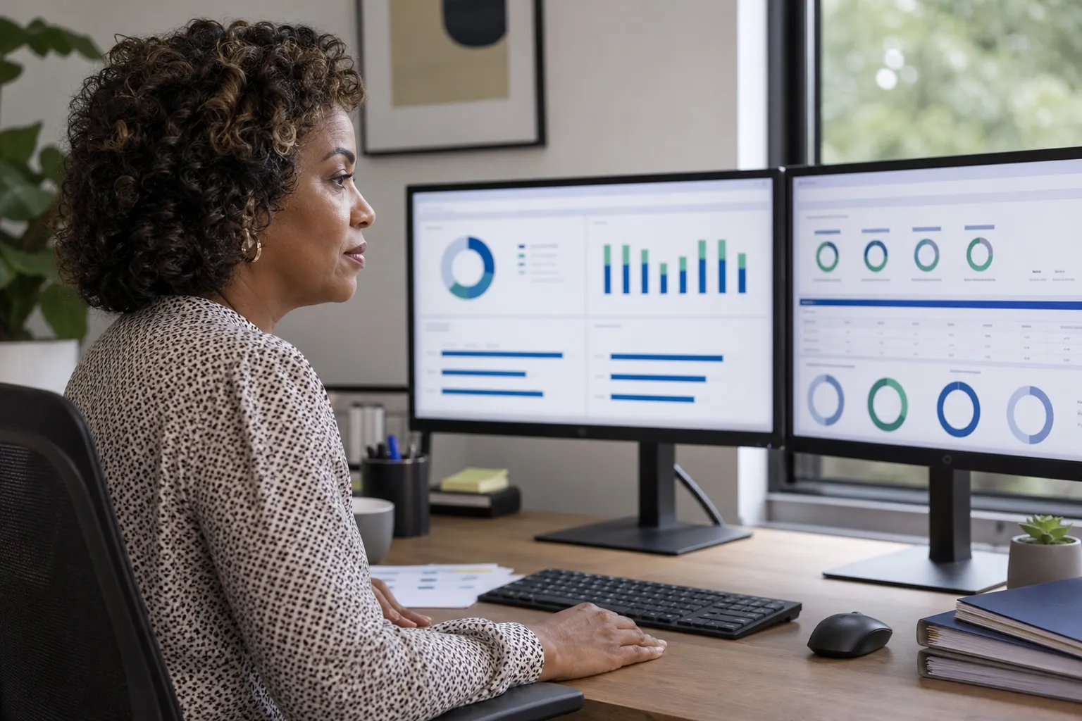 A compliance training manager reviewing course completion and audit readiness data on an LMS dashboard