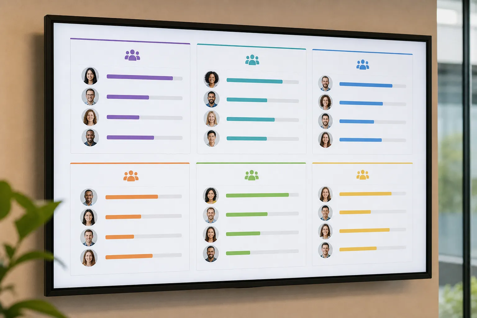 Team-based leaderboard layout preventing bottom-ranking disengagement