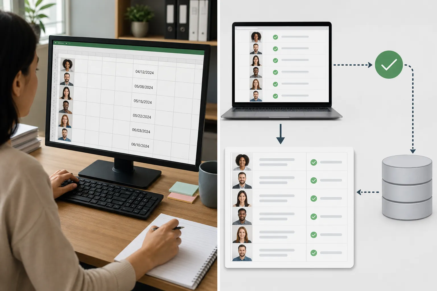 Manual compliance spreadsheet versus automated LMS-to-HR system data writeback